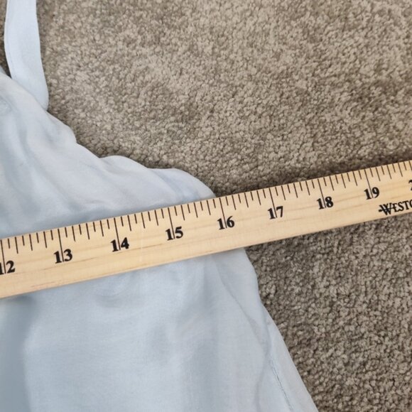 Bellambra Women's Silk Blend Tank Top Blouse Light Blue Size Large Dainty Boho - Picture 6 of 8